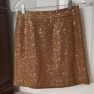 LOFT Sparkling Copper Mini Skirt
